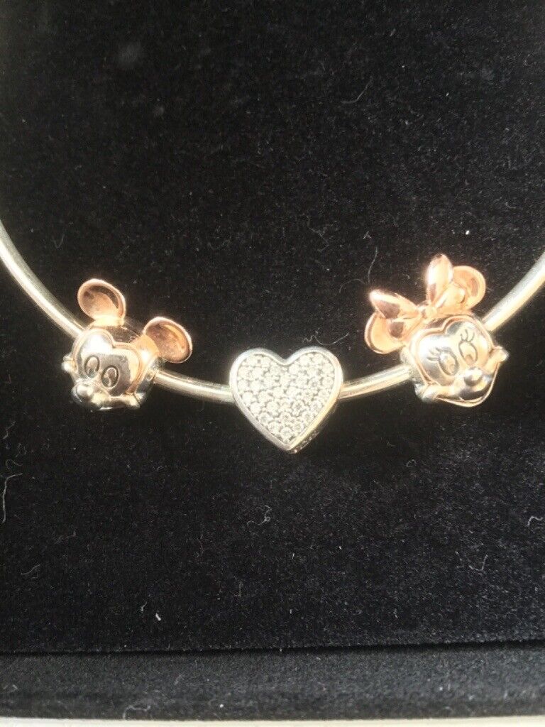 Pandora Essence Bracelet with Mickey and Minnie Mouse charms