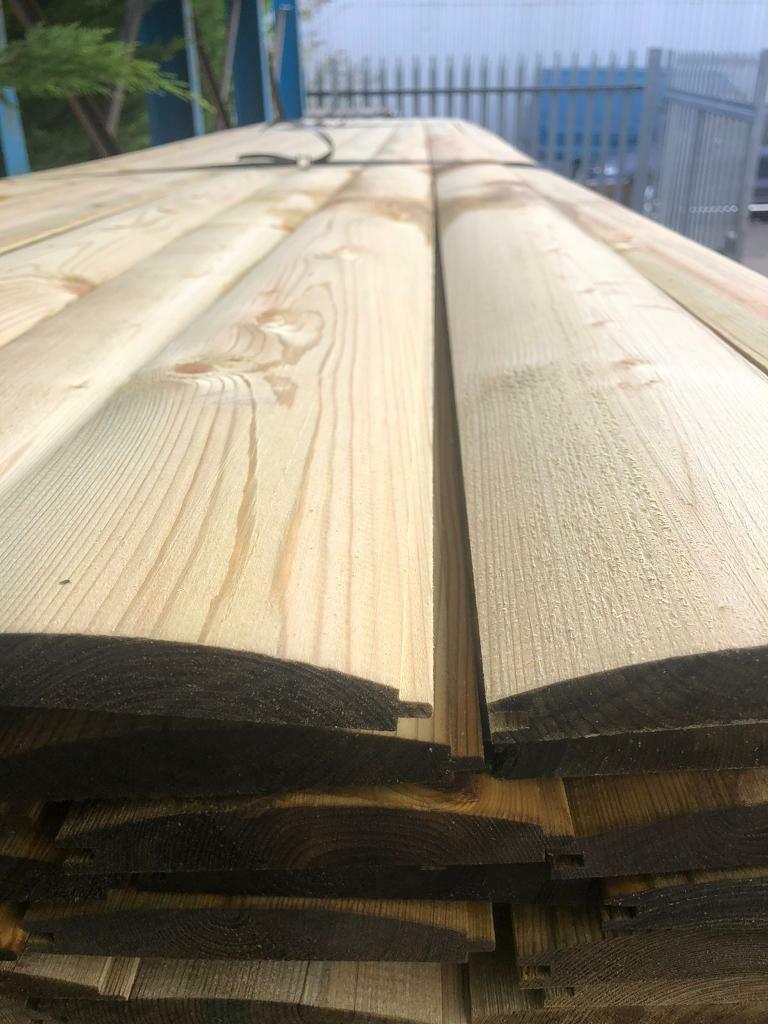 Treated Loglap Cladding Wood Timber 4.8m DIY 