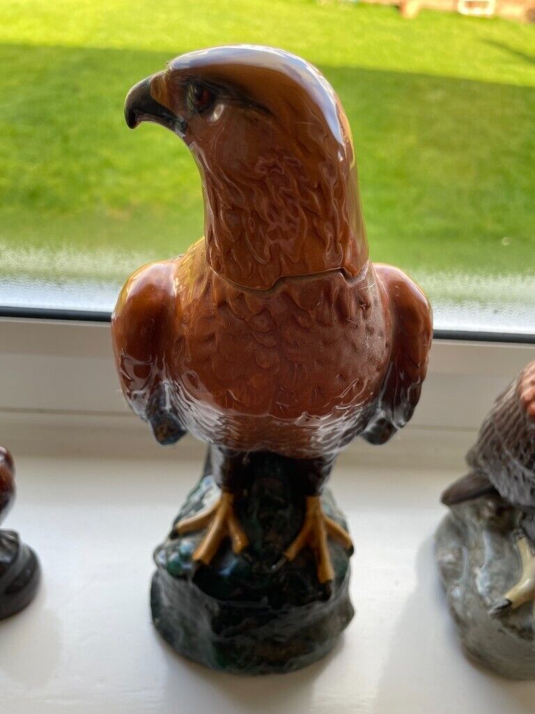 10 Royal Doulton Birds Of Prey Whiskey Flasks