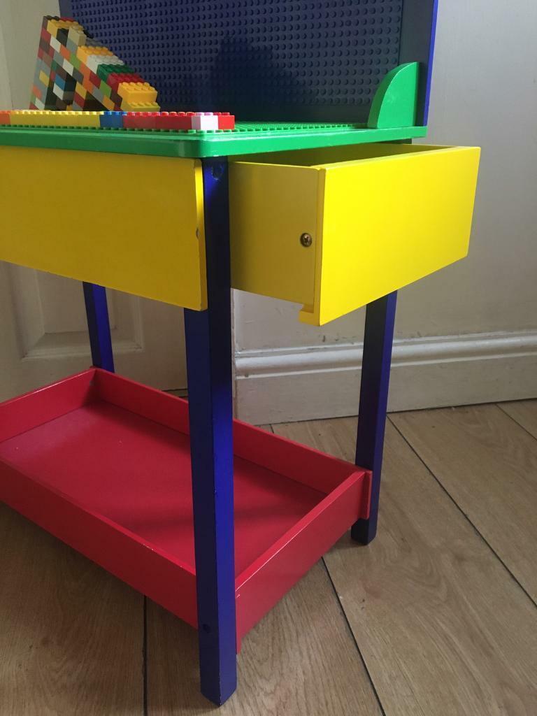 Plum Wooden Brick table unit