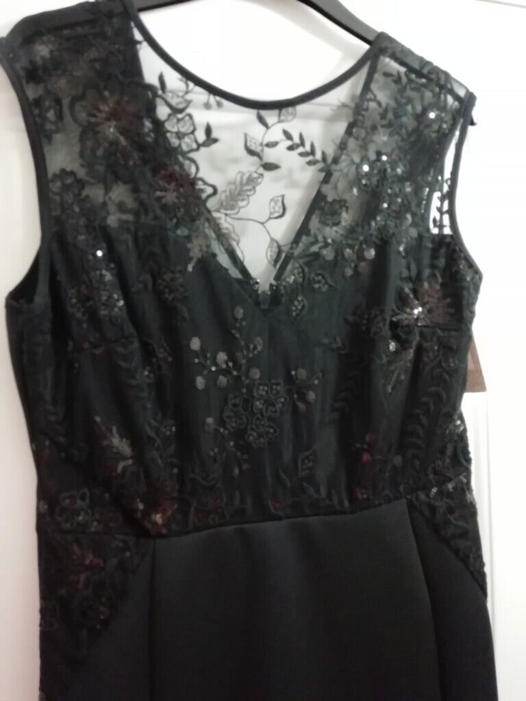 image for Brand New Size 12 Lipsy Long Black Dress