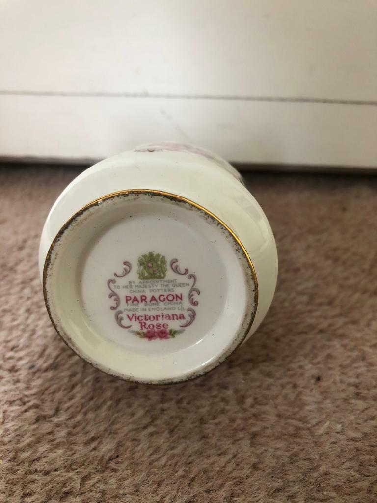 3 small China Bud Vases: Staffordshire, Paragon, Oakley China (Chichester)