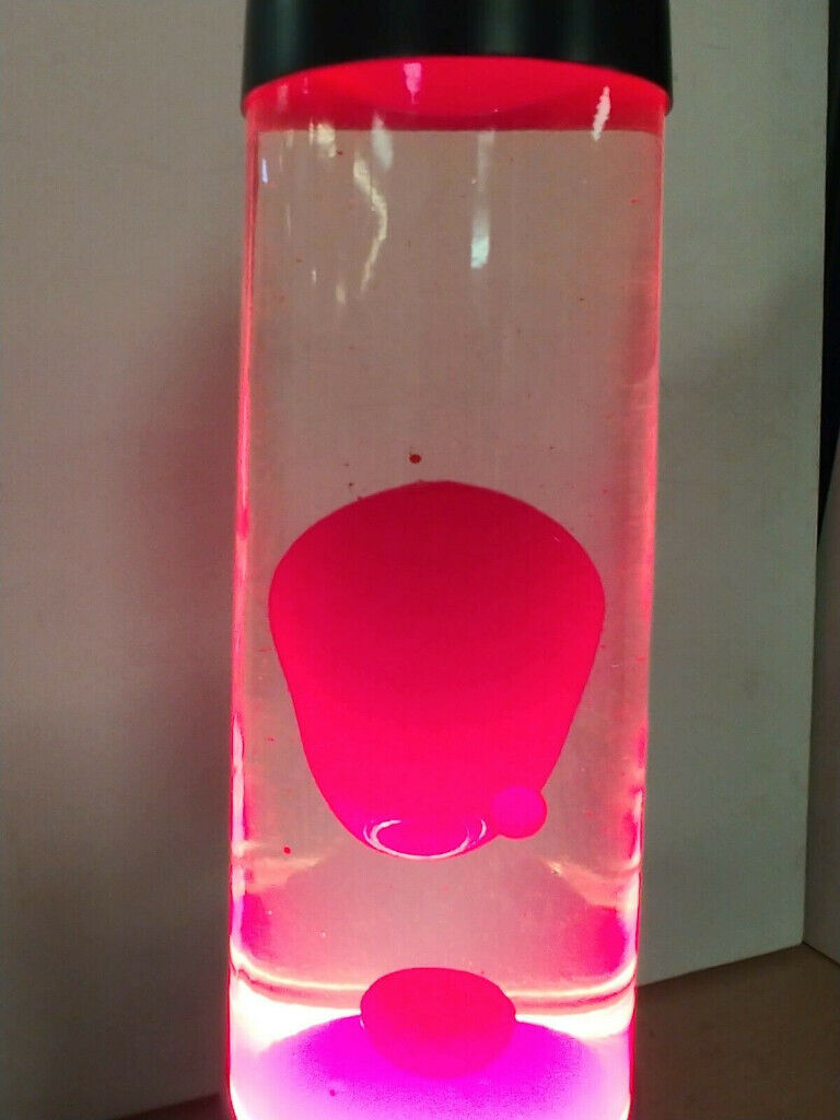Dezac Rocket Light Lava Lamp Black with Pink Wax 44cm