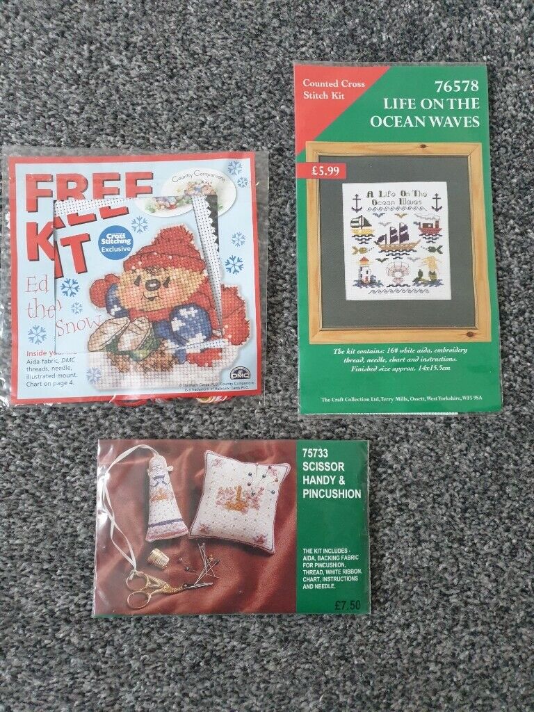 image for 3 Small Cross Stitch Kits