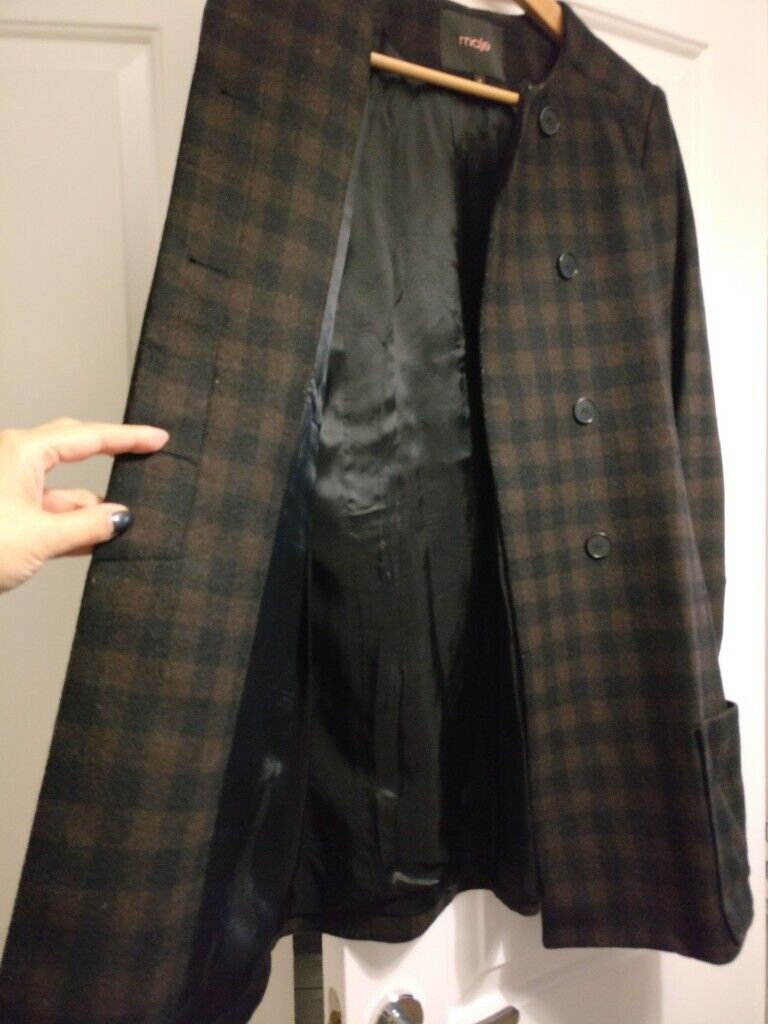 MAJE brown and black long jacket - Whool - Size 36
