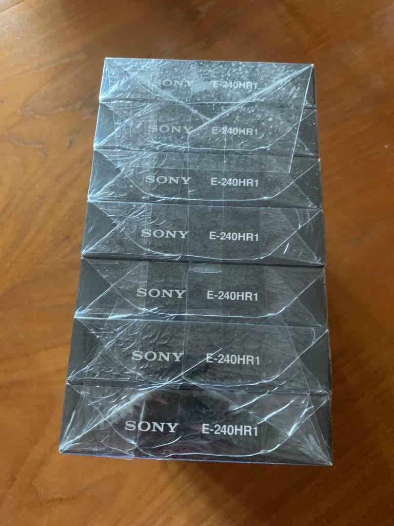 New Sealed Set Of 7 Sony E-240 HR1 VHS Tapes Hi Resolution 4 Hours