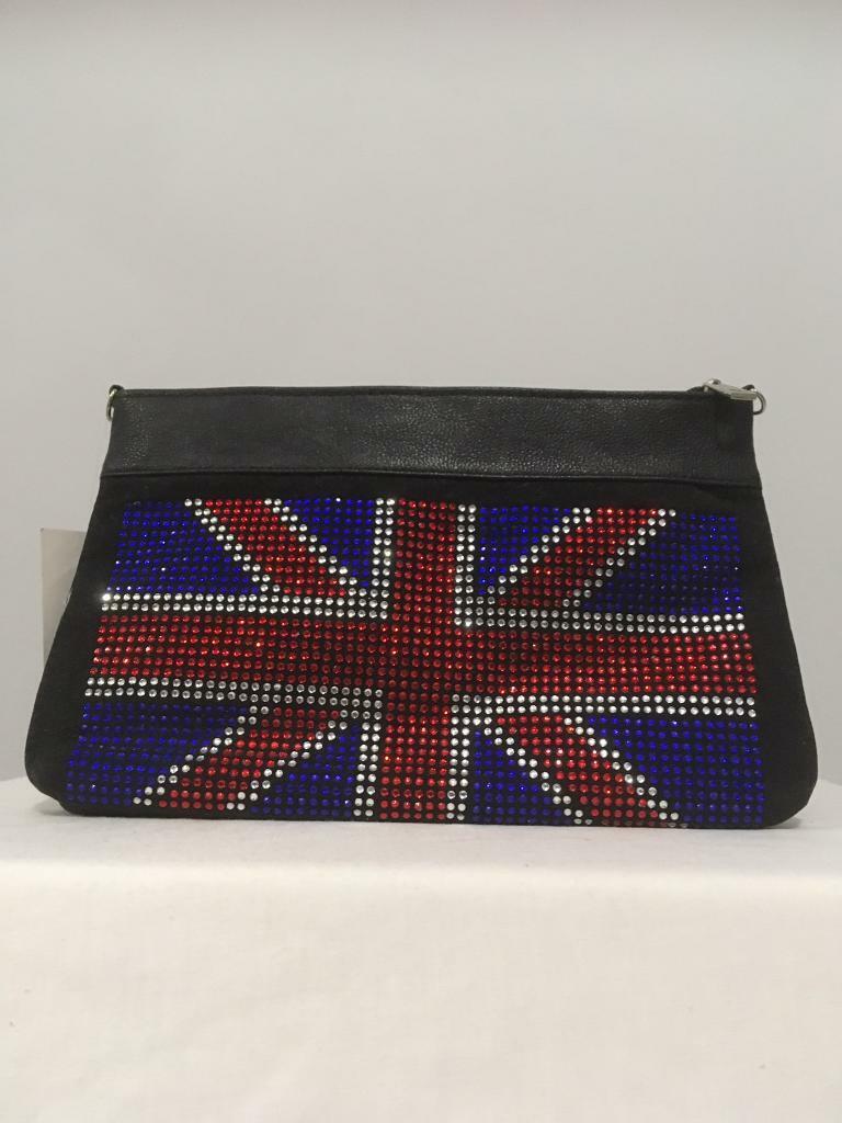 image for Beautiful, elegant diamond encrusted Union Jack design ladies bag