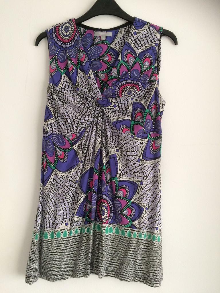 Per Una sleeveless patterned top with knotted front size 12