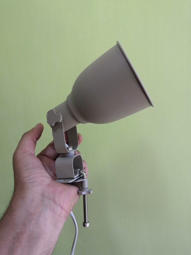 New HEKTAR Wall/clamp spotlight, light brown. 