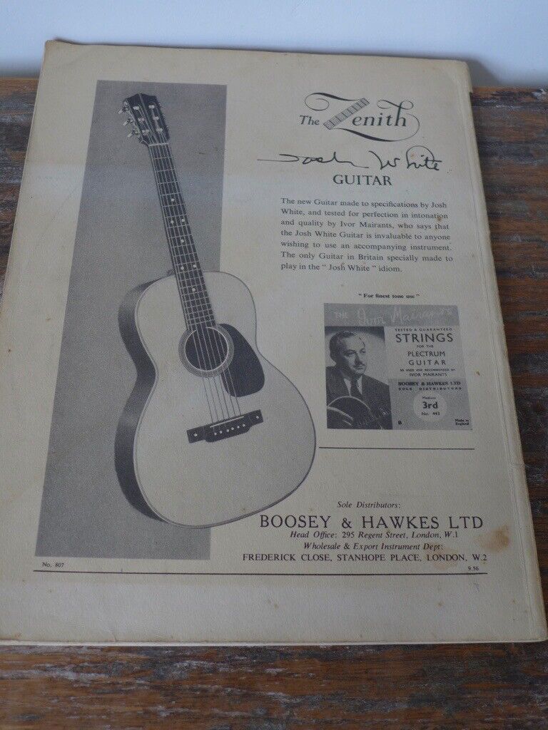 JOSH WHITE GUITAR METHOD 1956 by Josh White and Ivor Mairants. First Edition Paperback.