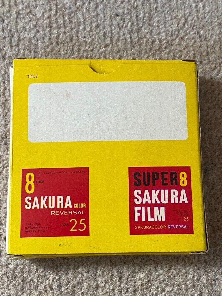 Unused Sakura color reversal 8 mm film, Film length: 7.62 m (25 feet) (£20 each)