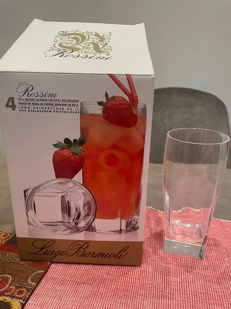 image for NEW LUIGI BORMIOLI  4 pieces Crystal Long Drink Glass 400ml (4 in Box)