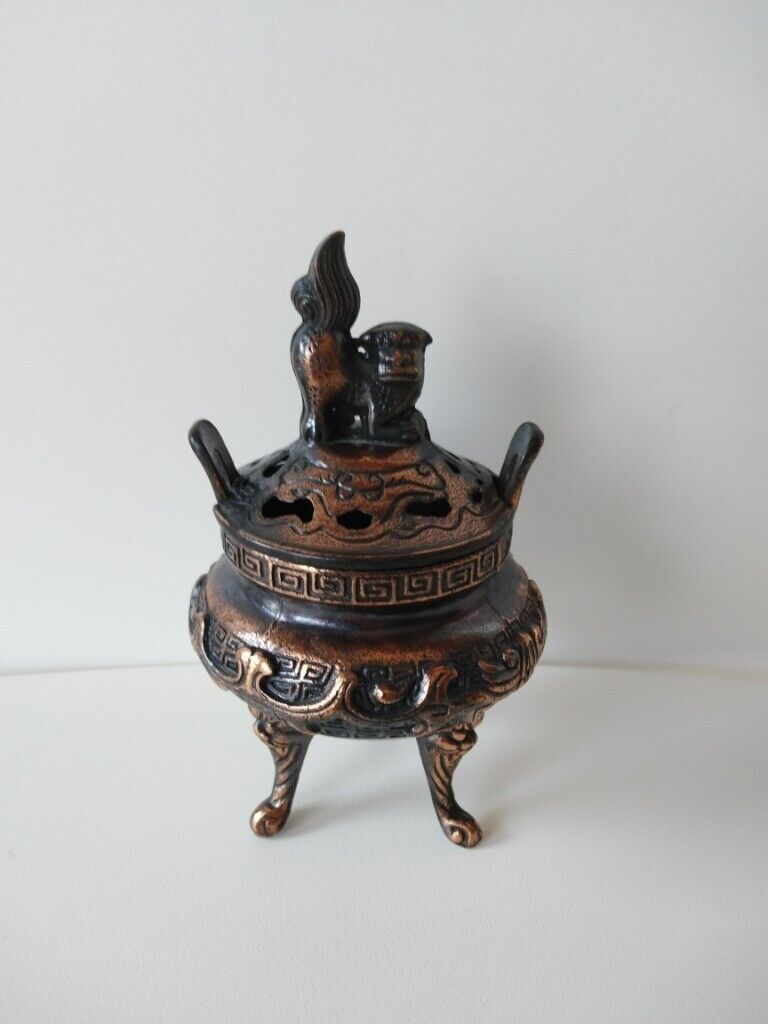 image for Antique Chinese Copper Incense Burner 