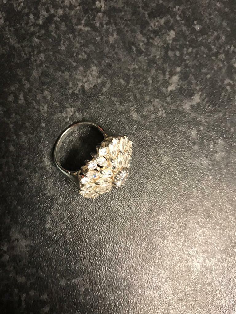 Silver cluster ring 