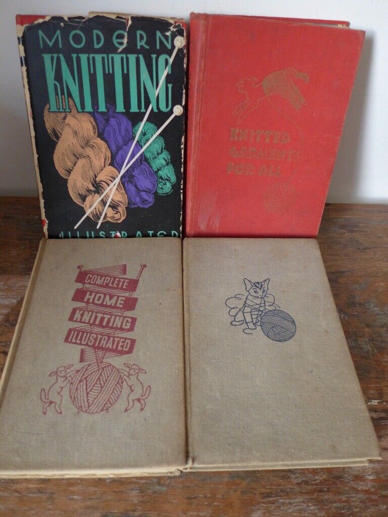 image for Four VINTAGE KNITTING BOOKS published in the 1940s. See below titles and details. The four for £25.