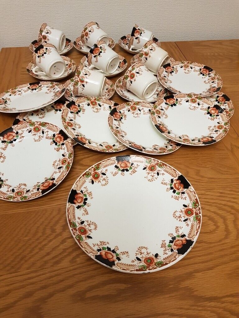 image for China Tea set / Vintage Orange & Black Tea S