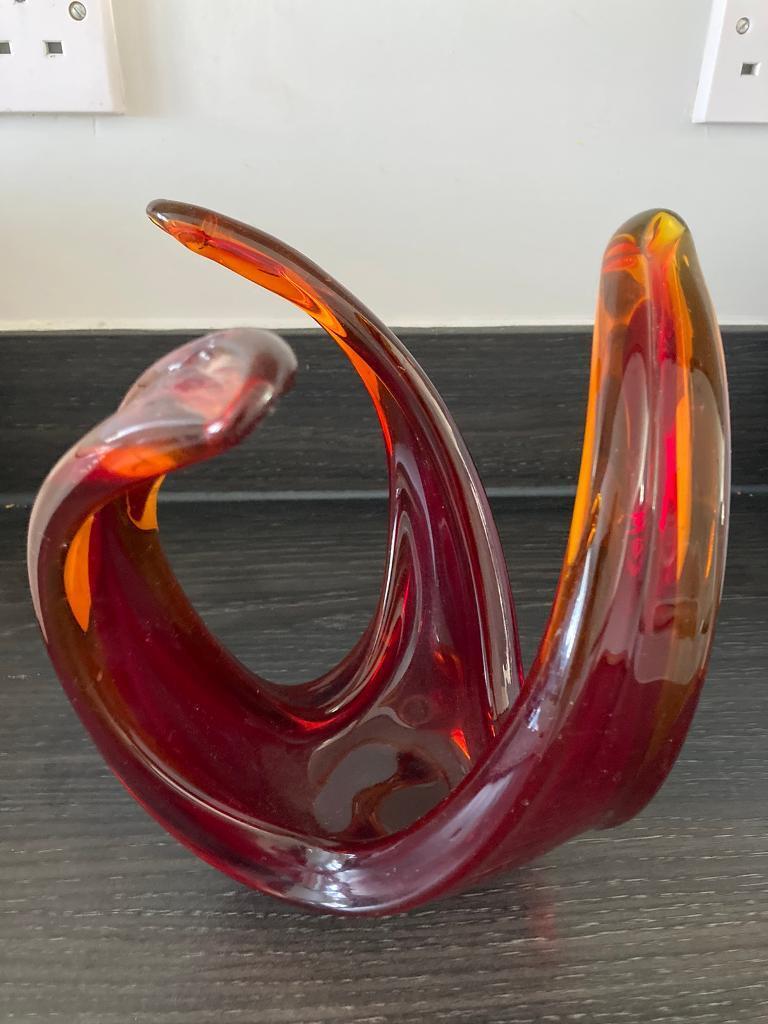 Vintage Red Spanish Glass Ornament 