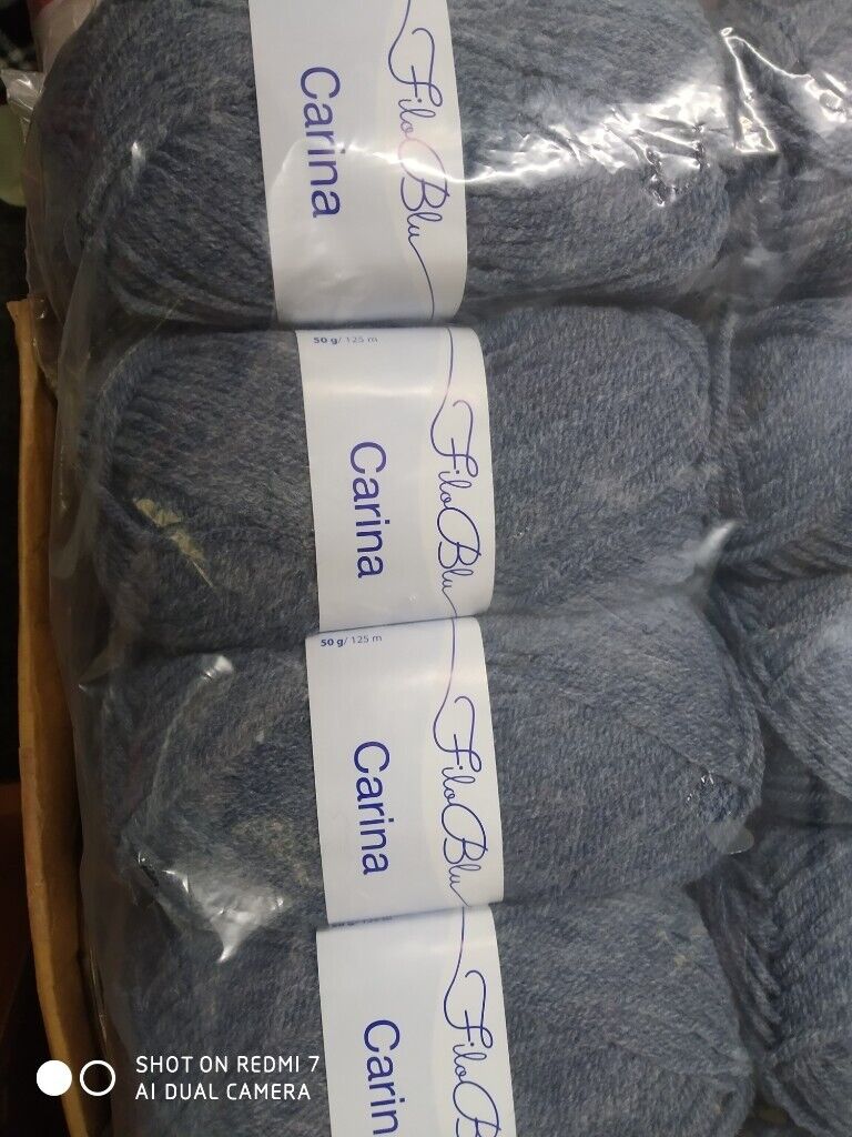 FILO BLU CARINA DOUBLE KNITTING WOOL YARN 5X50G BALLS 10 COLOUR CHOICES NEW