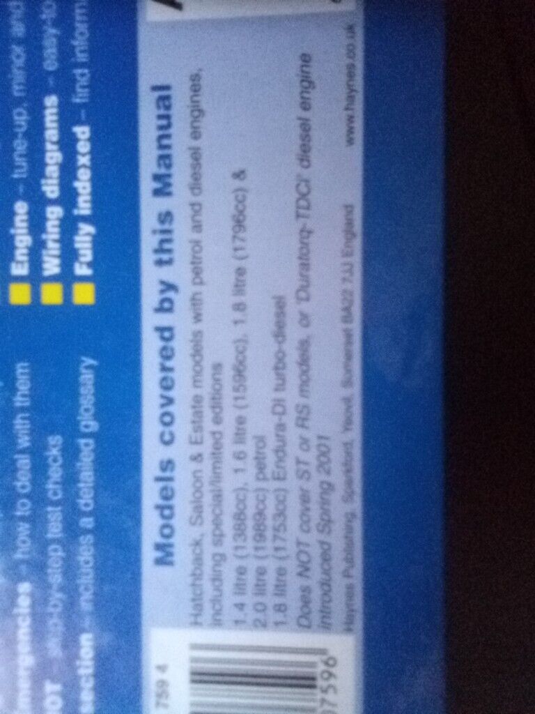 HAYNES FORD FOCUS WORKSHOP MANUAL