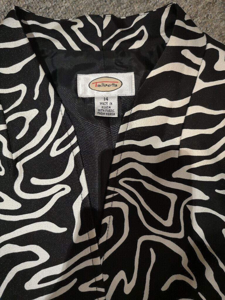 Talbots black and white short jacket
