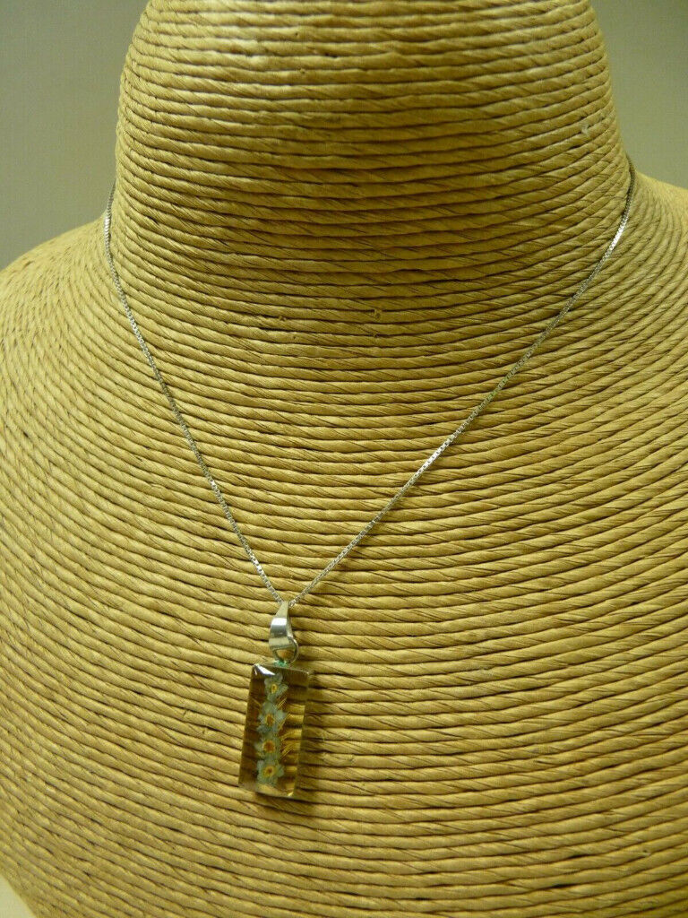 AE-16inch Sterling Silver 925 Chain Necklace with pretty Flower Pendant Charm 