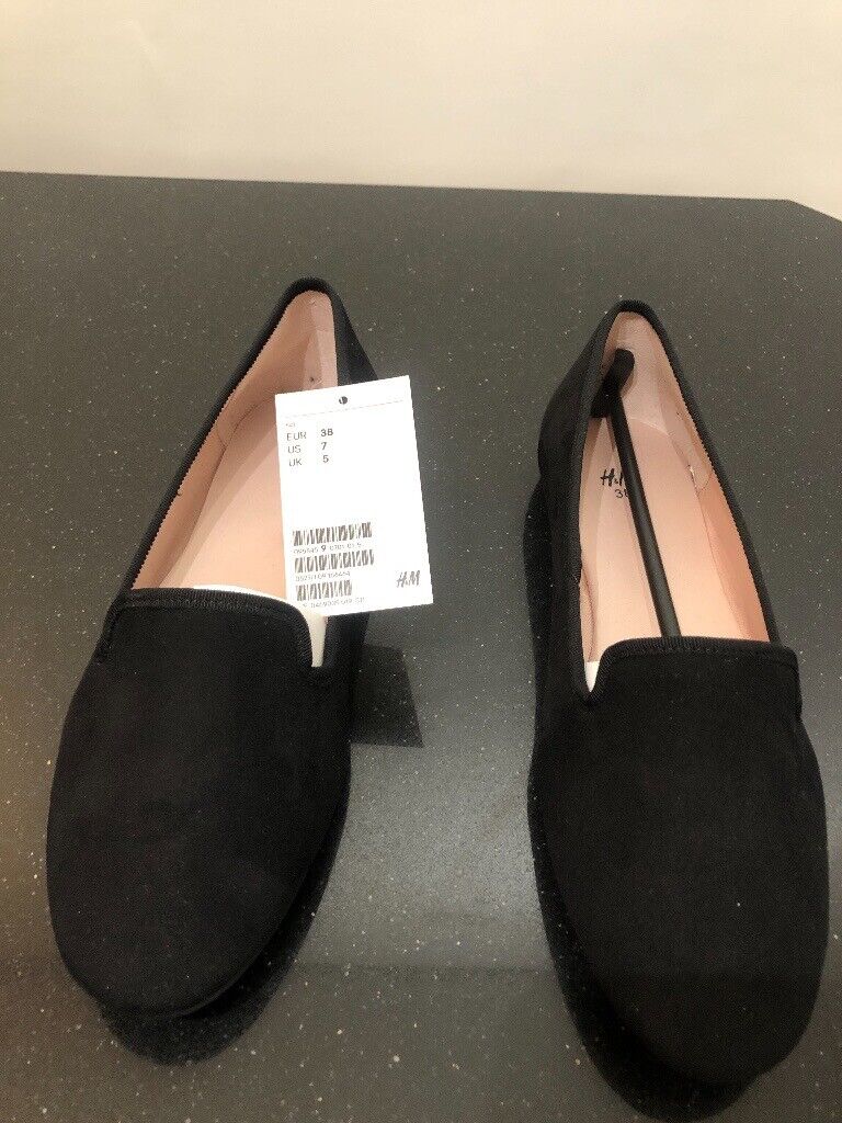image for Womens H & M Flat Black Suede shoes - £5