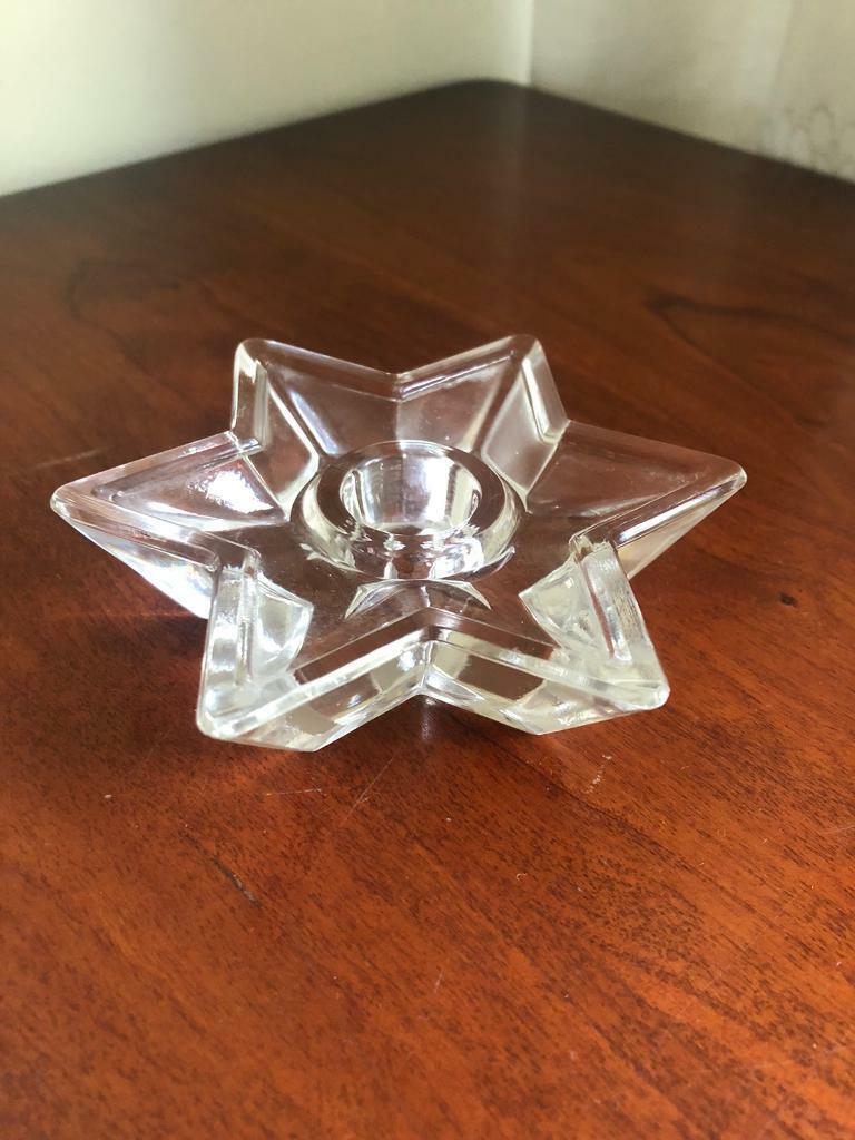image for Vintage 1970s glass star shape candle holder. Collect Chichester