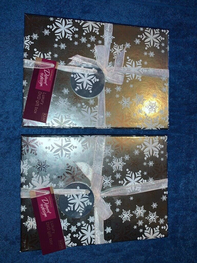 2 x New Snowflake Christmas DVD Gift Boxes IP1