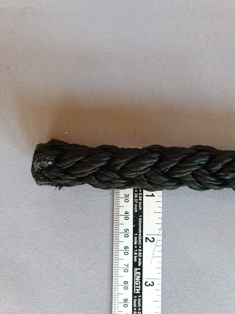 Liros Squareline – PES, 8 Plaited Octoplait, Black, 24mm Mooring Rope/Warp (Part No: 01049-2400) 