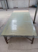 Large toughened glass work table
