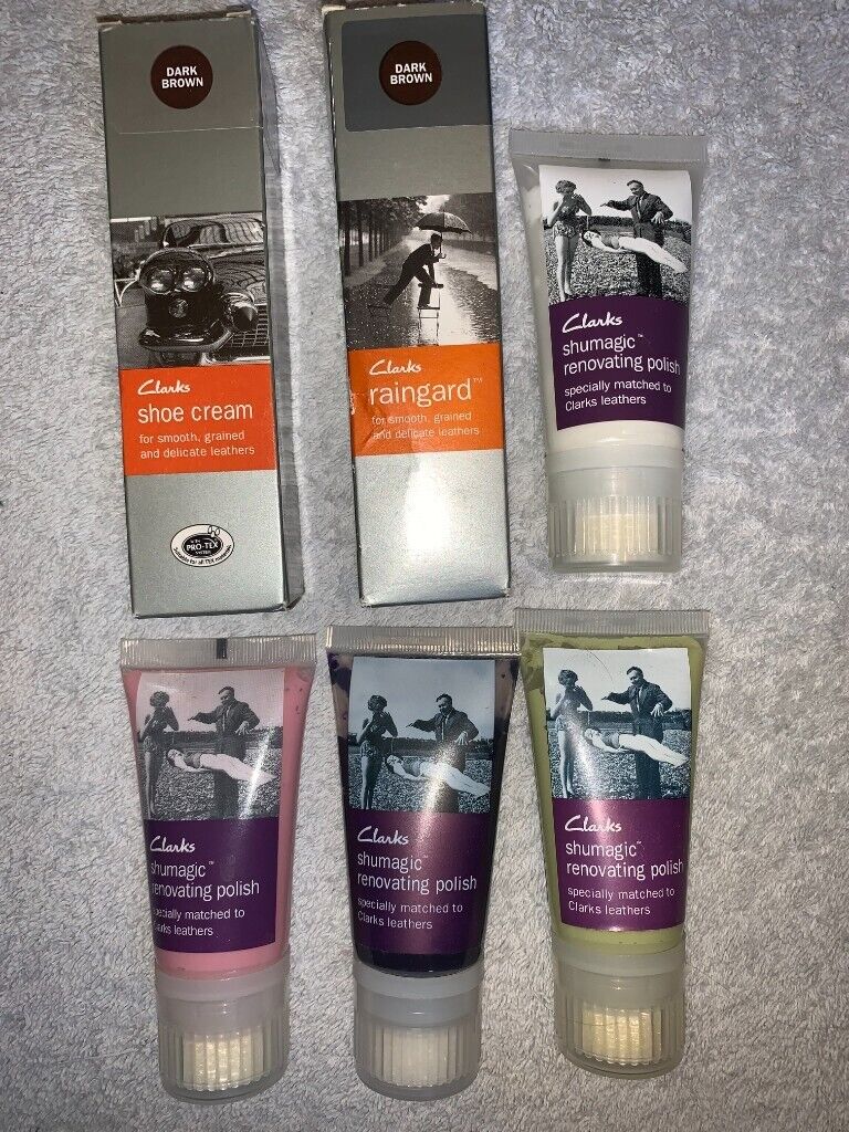Bundle of Clarks Shoe Care Products - Polish, Raingard and Shoe Cream IP1