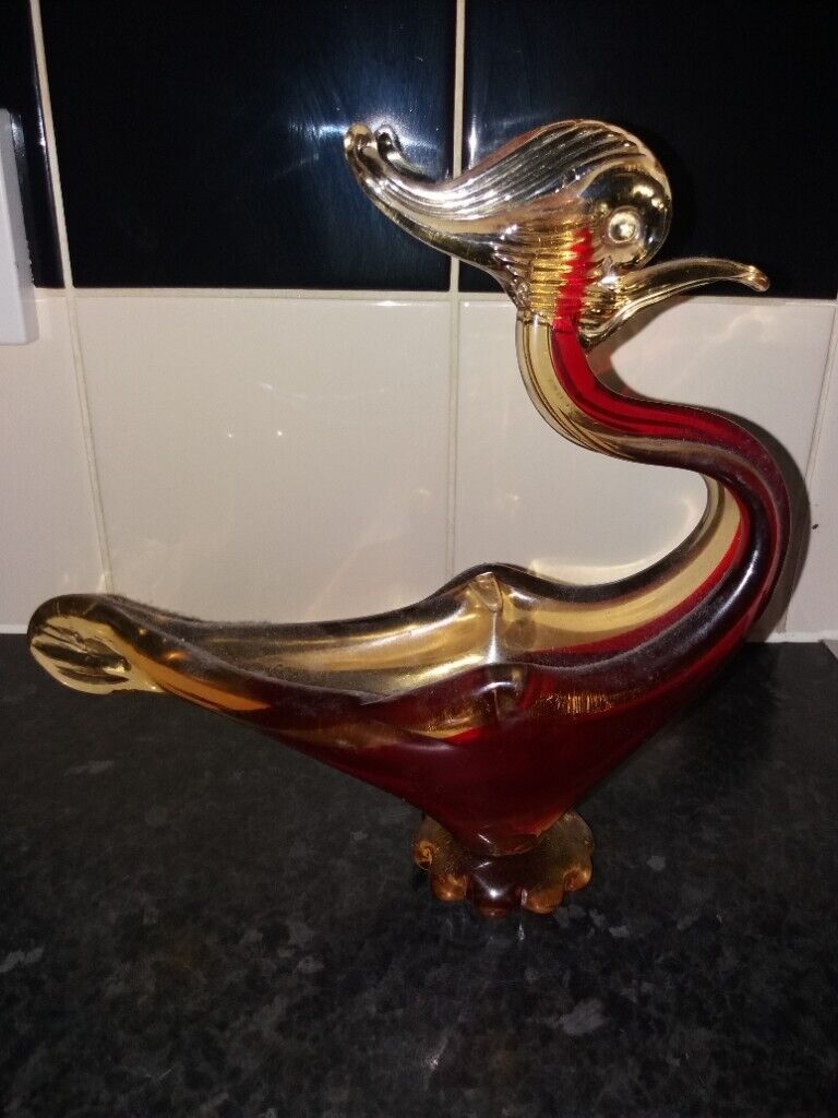Vintage murano glass bird ornament