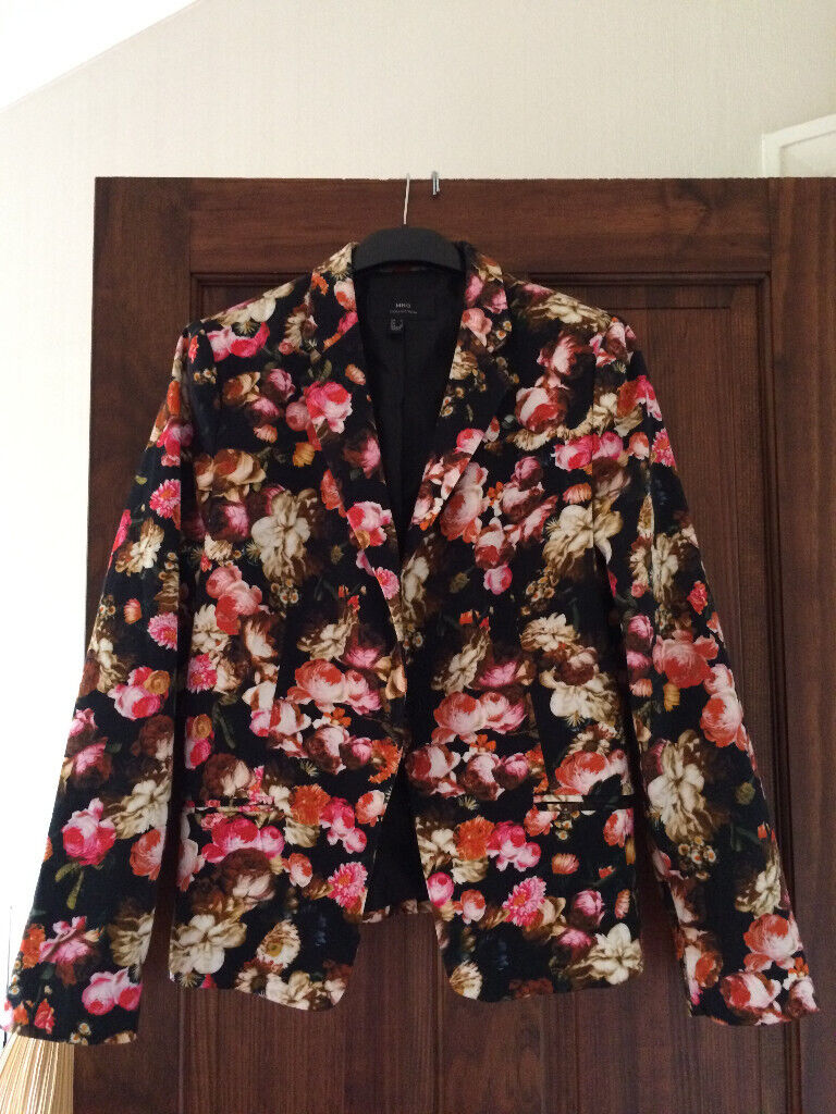 image for LADIES MNG COLLECTION (MANGO) FLORAL LINED JACKET SIZE XL