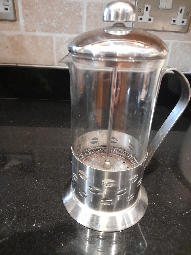 Large Stainless Steel Glass 4 Cup Cafeteiere