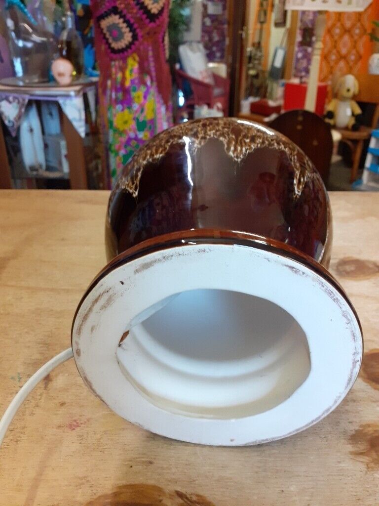 Vintage pottery lamp (No shade). Has no stamp/maker's mark. Highly lac
