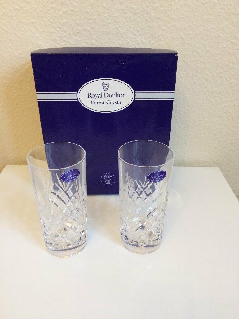 Royal Doulton crystal hi ball glasses