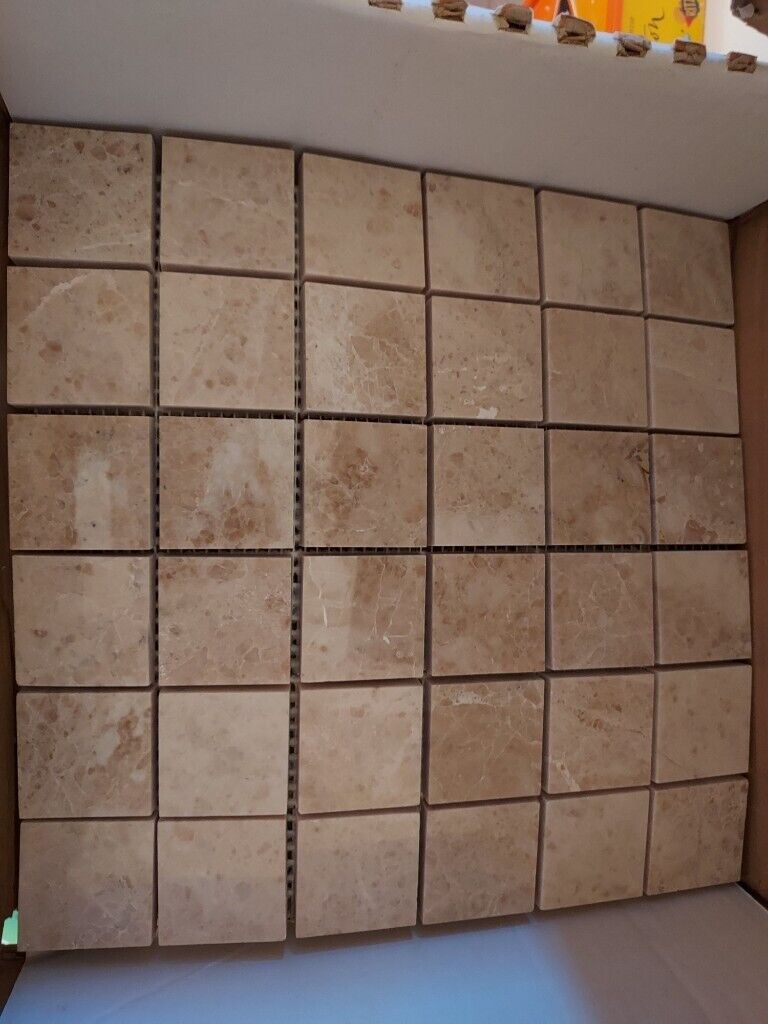image for Topps Tiles Cappuccino Marble Mosaic Tiles. Pack of 7 sheets. 252 tiles.