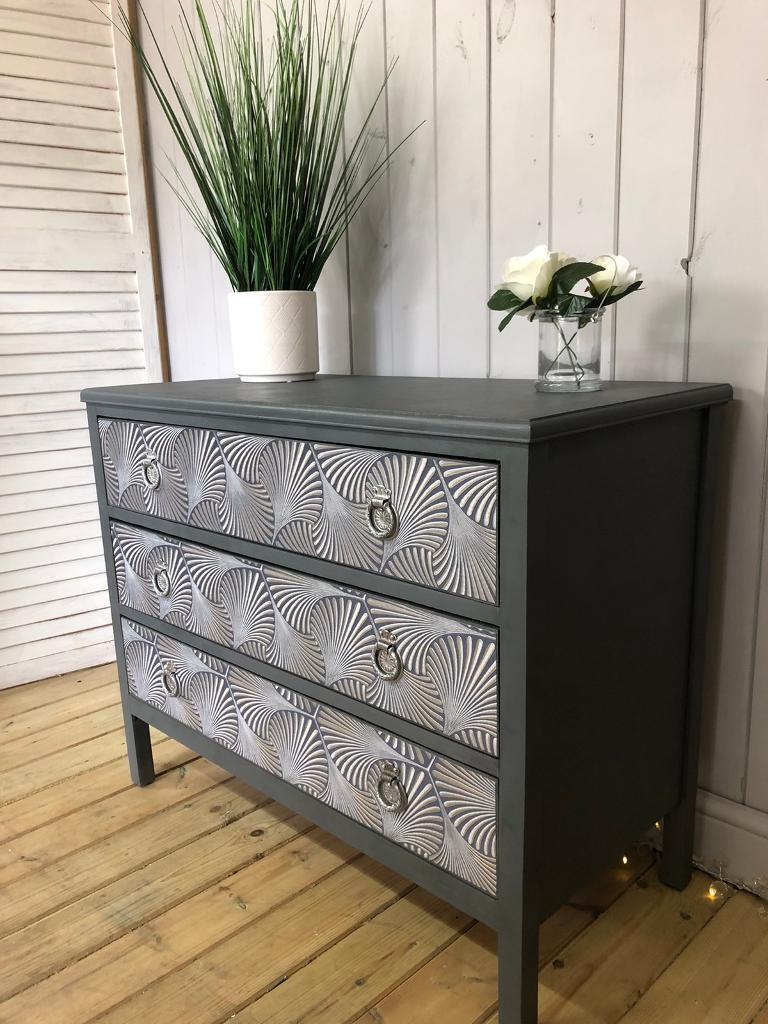 Refurbished antique solid oak chest of drawers with decoupage | in  Tadworth, Surrey | Gumtree