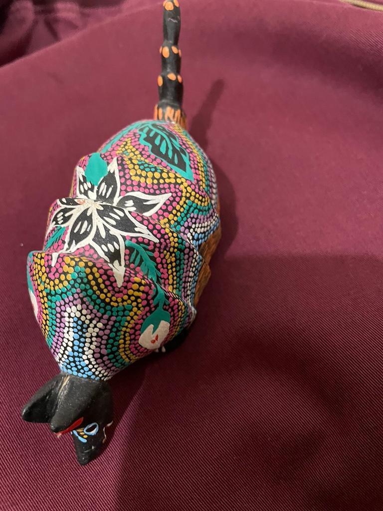 Hand painted Wooden armadillo 