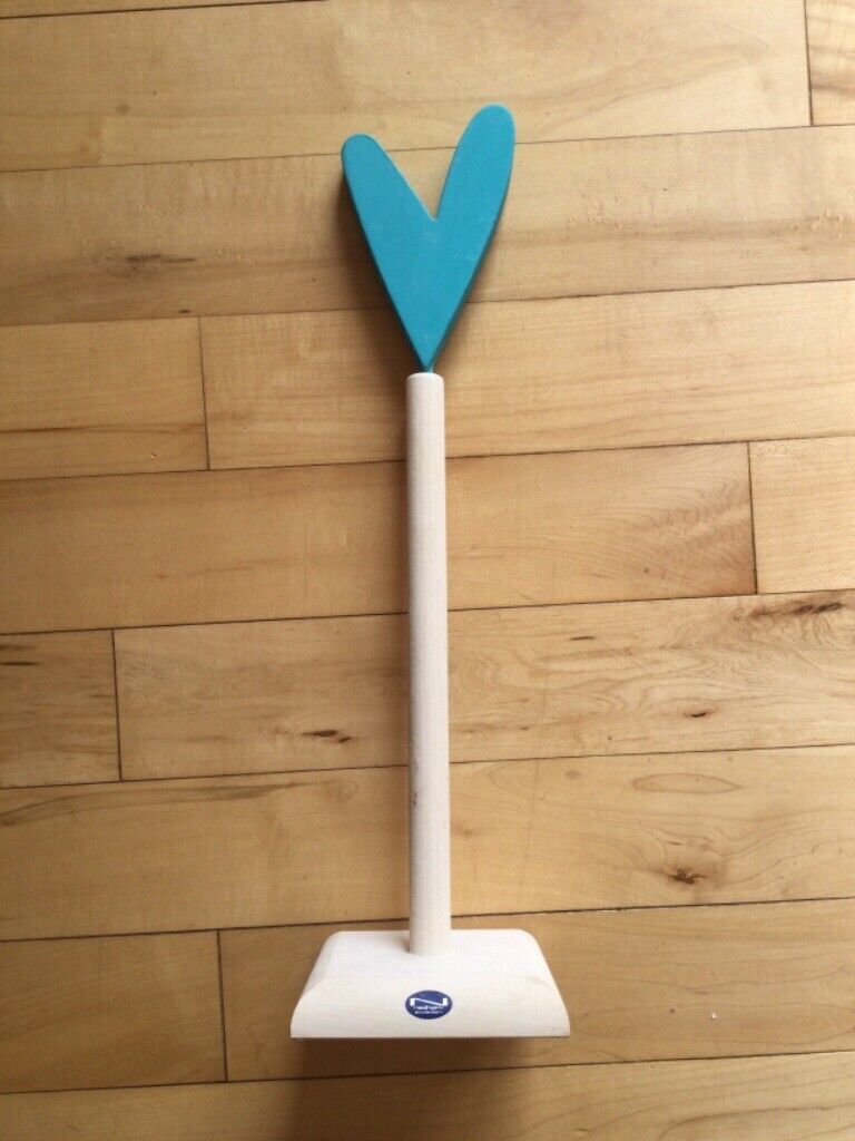 image for Toilet roll holder/caddy wooden - heart style 