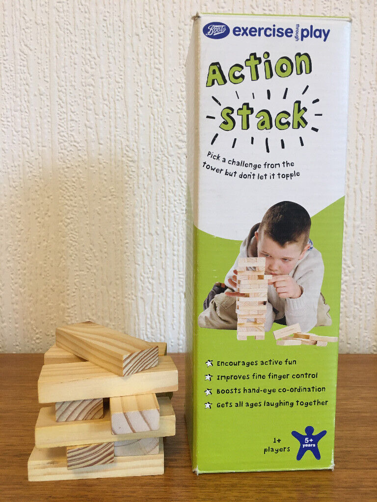image for QUALITY WOODEN JENGA ACTION STACK TUMBLING TOWER GAME-5YRS +