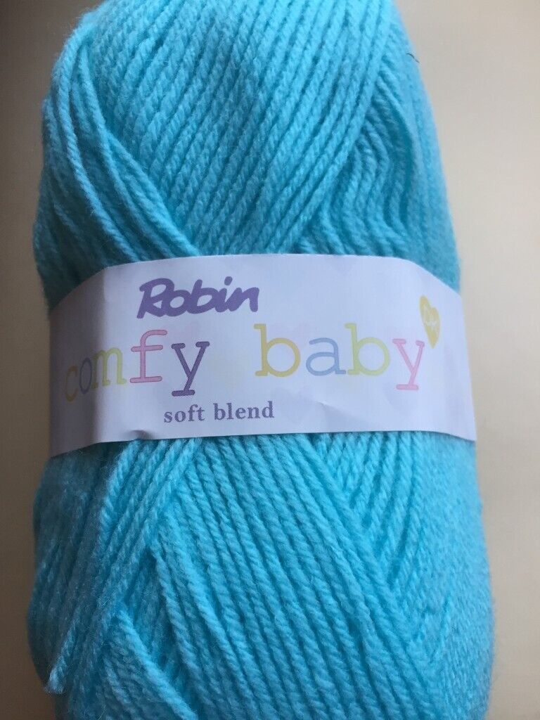 5 X100G BALLS ROBIN COMFY BABY SOFT BLEND DOUBLE  KNITTING WOOL YARN GREEN SHADE 4065,