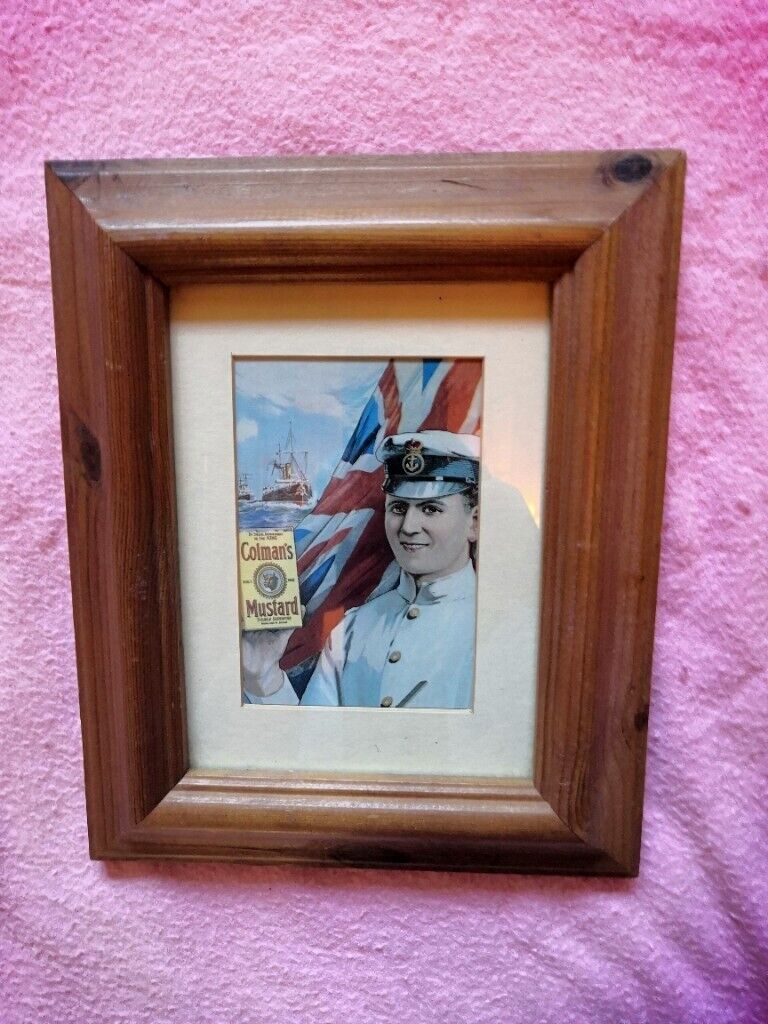 Antique, Colman's Mustard Maritime/Royal Navy Themed Sign/Painting/Plate/Plaque