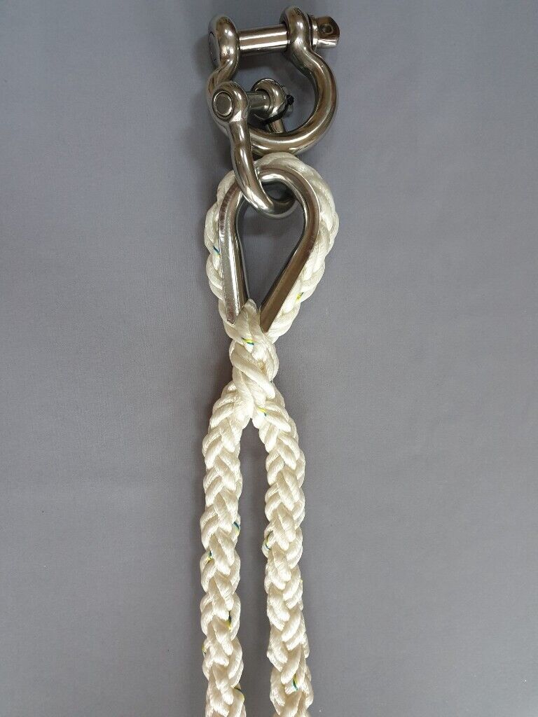 Mooring Bridle – V Shape 6 meter made with 24mm Octoplait Mooring/Anchoring Rope & 2 Bow Shackles