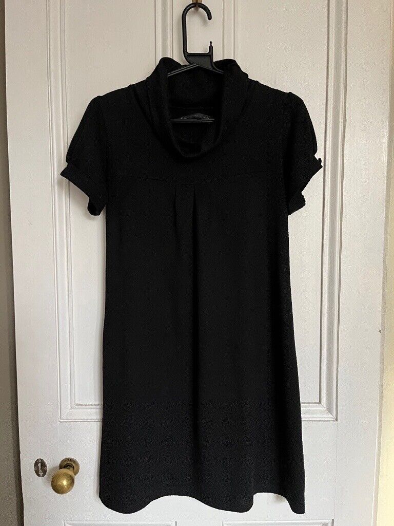 image for Mela Loves London Black wool look dress size Small uk 10 