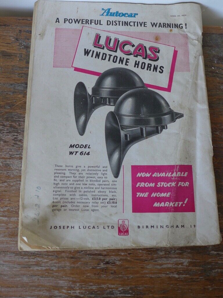 RARE! The AUTOCAR dated 21 April 1950. Features Aston Martin DB2 & Bentley Mark VI 4.25-litre Saloon