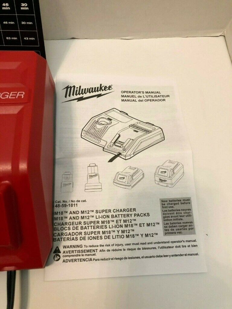 Milwaukee 48-59-1811 New Super Fast Rapid M18 & M12v Combi Charger 110