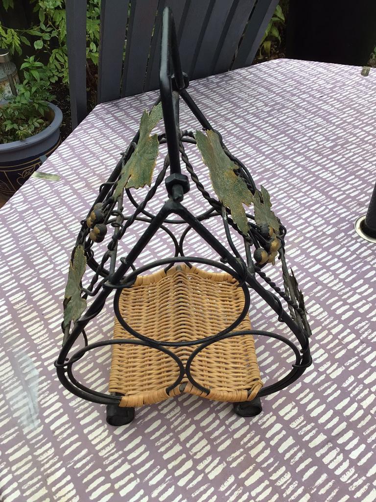 image for Black Cast Iron Wine Bottle Holder