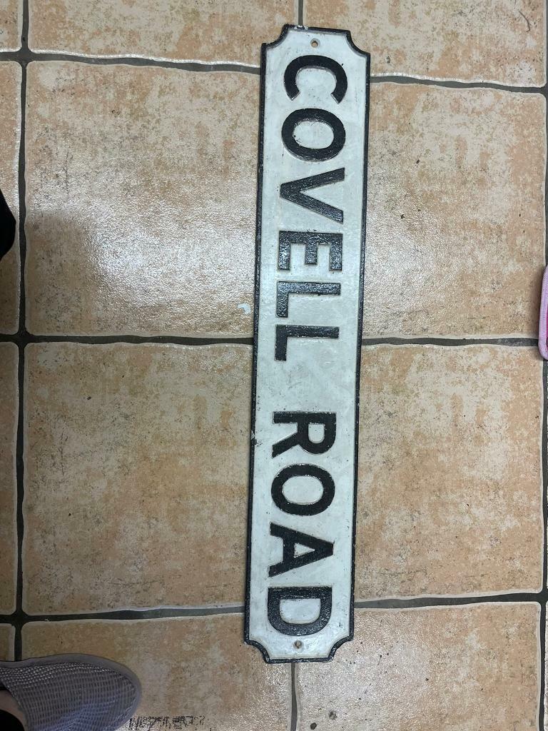 image for Covell road cast iron street sign 
