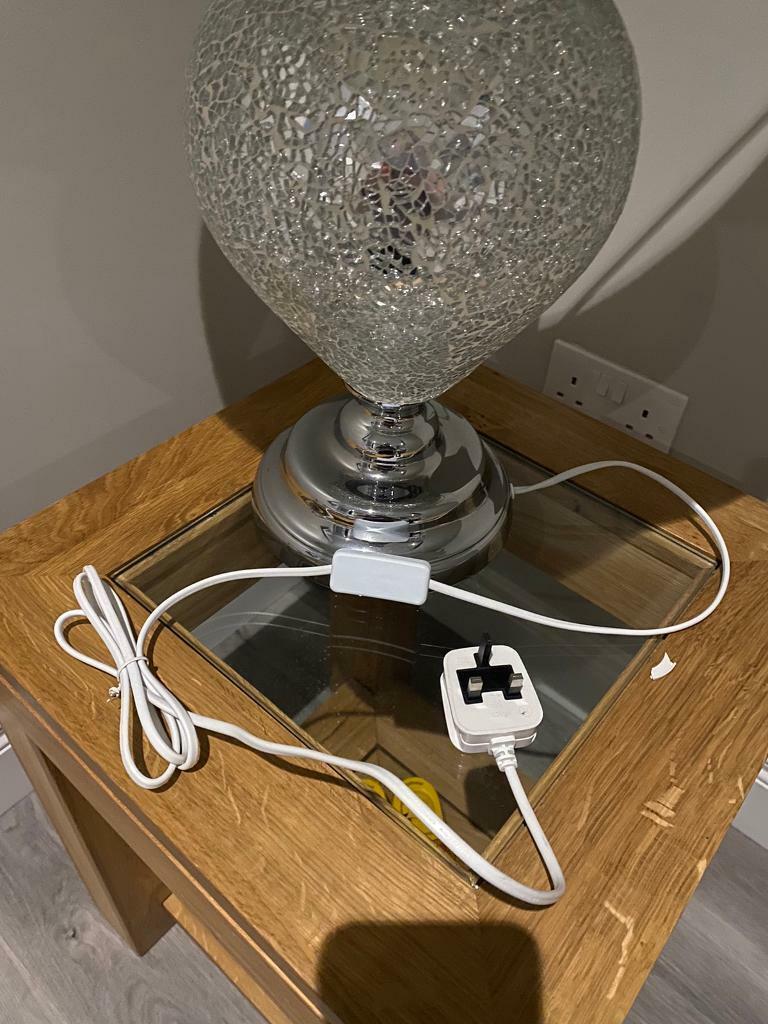 Extra Large silver/ivory Lamp